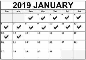 Jan2019 calendar