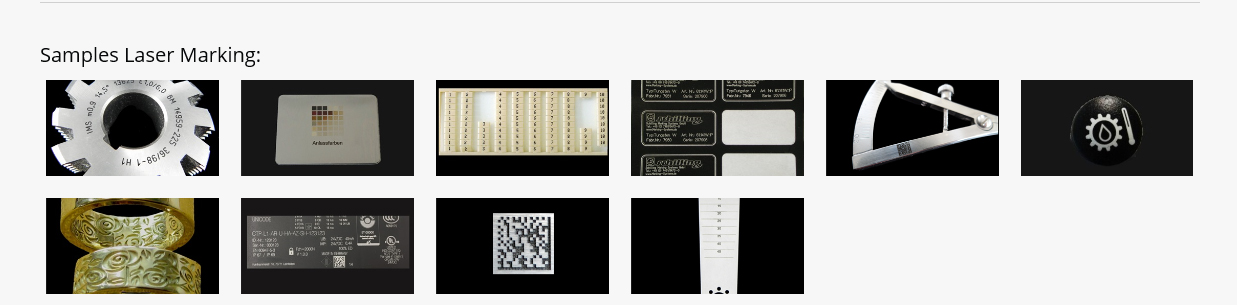 Laser marking examples